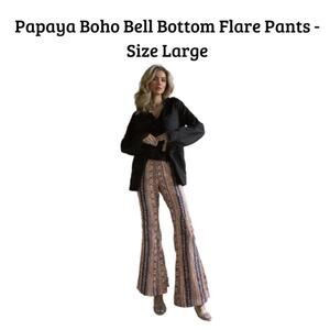 Papaya Boho Bell Bottom Flare Pants - Size L - NWOT